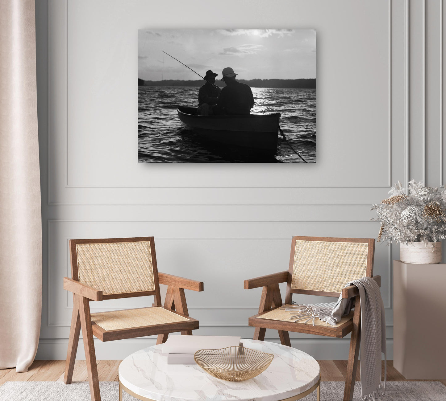 Friends Paddleboat Fishing - Vintage Images