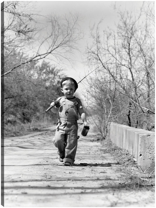 Summer Fishin' Day Boy - Vintage Images