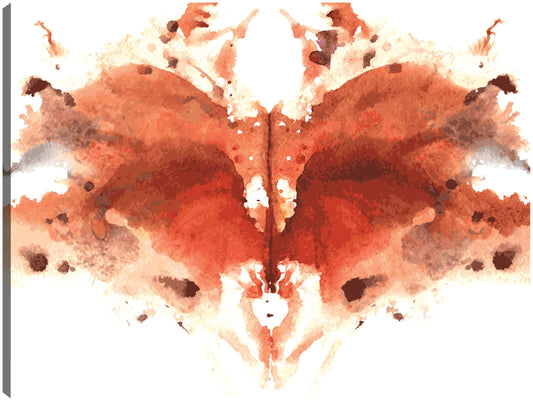 Mancha de Rorschach simétrica de acuarela sobre fondo blanco - DP Gallery
