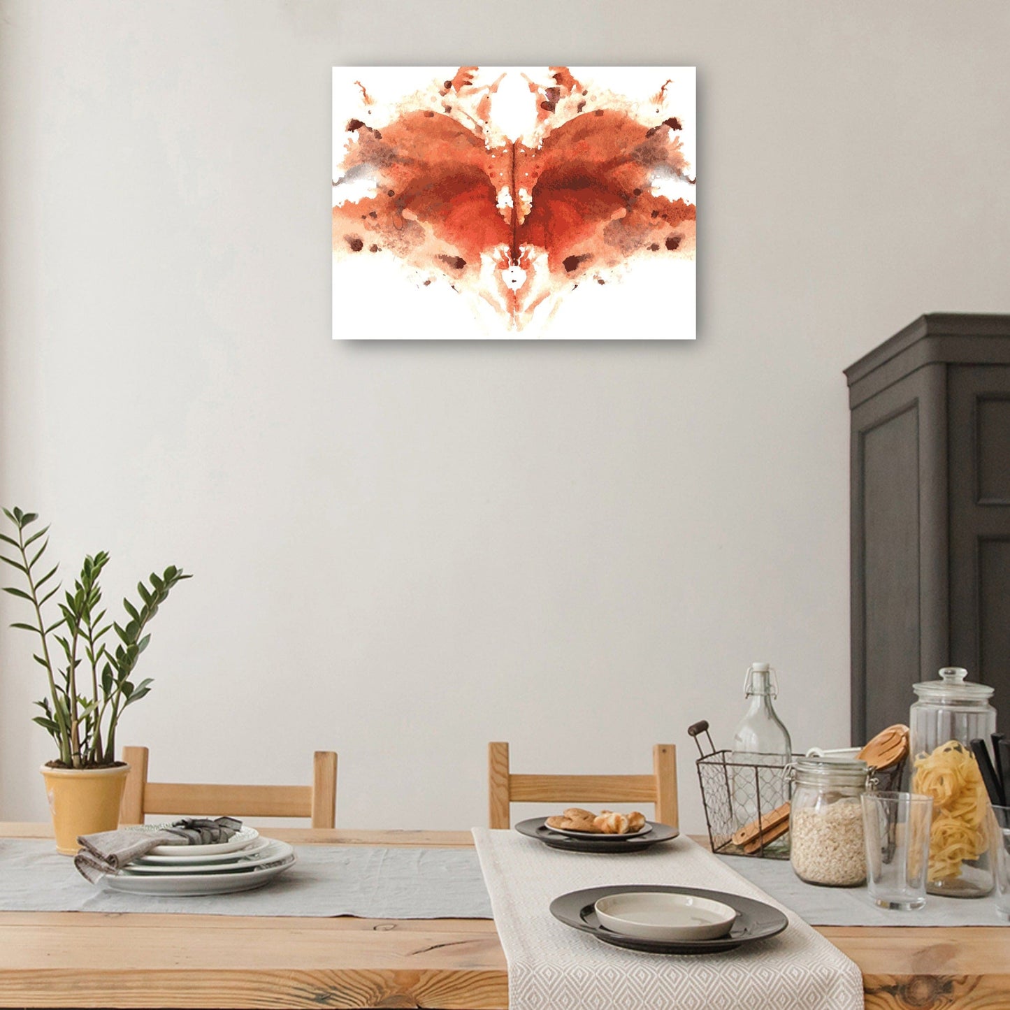 Mancha de Rorschach simétrica de acuarela sobre fondo blanco - DP Gallery