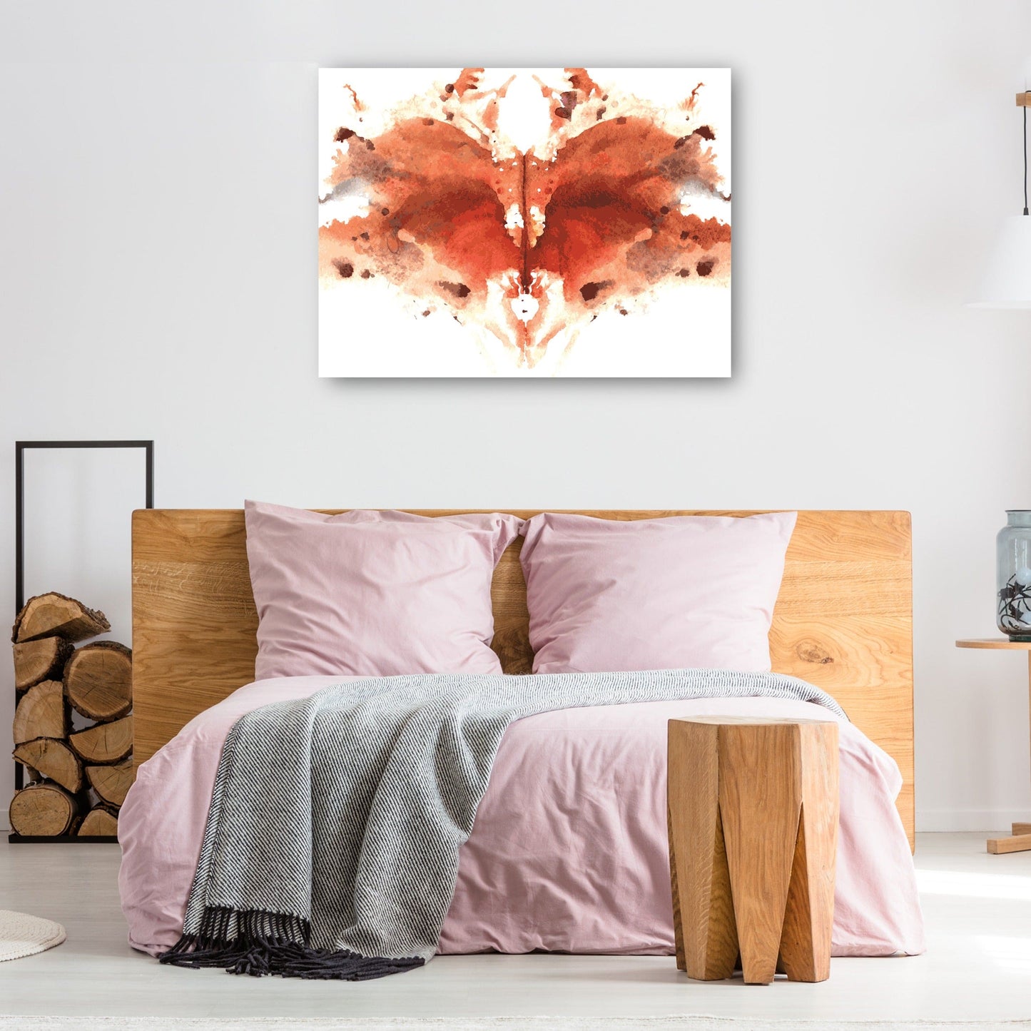 Mancha de Rorschach simétrica de acuarela sobre fondo blanco - DP Gallery