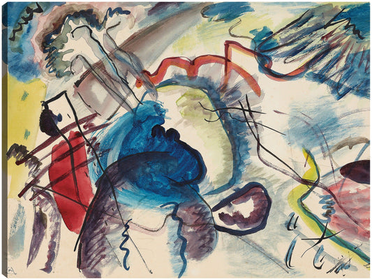 Borrador de &amp;#39;Cuadro con borde blanco&amp;#39; (1913) - Wassily Kandinsky