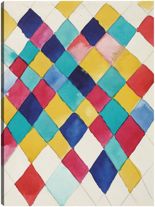 Farbstudie mit Rauten (1913) - Wassily Kandinsky
