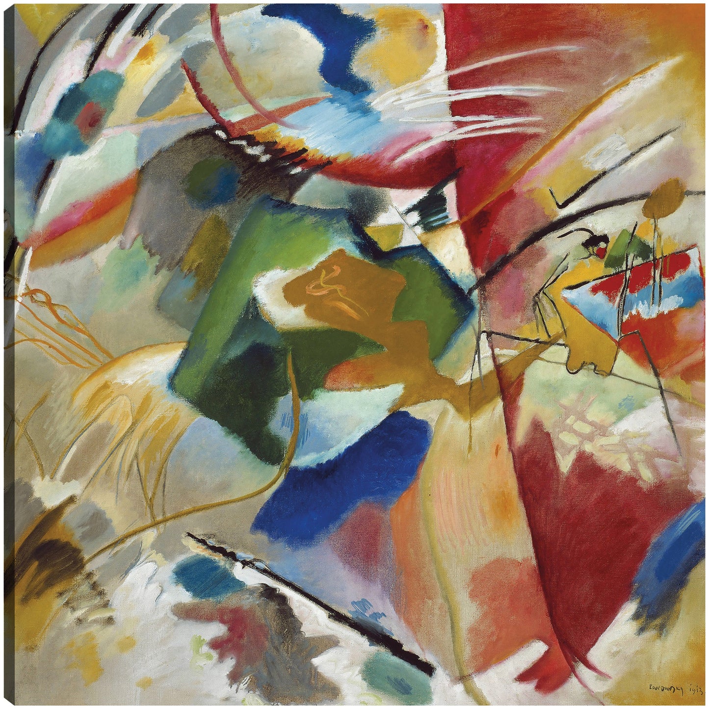 Pintura con Centro Verde (1913) - Wassily Kandinsky