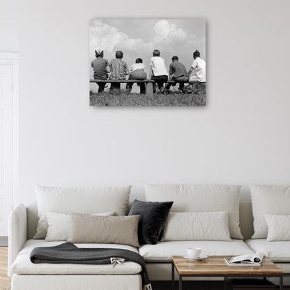 Seis chicos de béisbol - Vintage Images