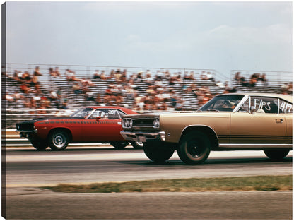 Dos coches de carreras de arrastre - Vintage Images