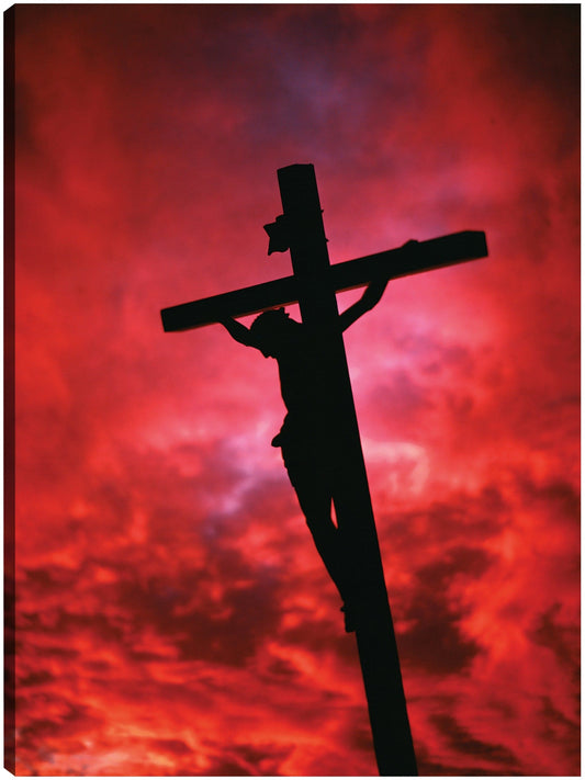 Cruz de Jesús del cielo rojo - Vintage Images