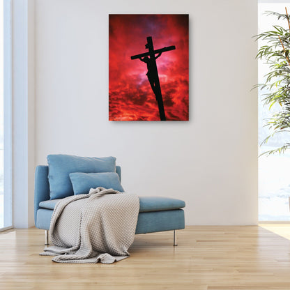 Cruz de Jesús del cielo rojo - Vintage Images