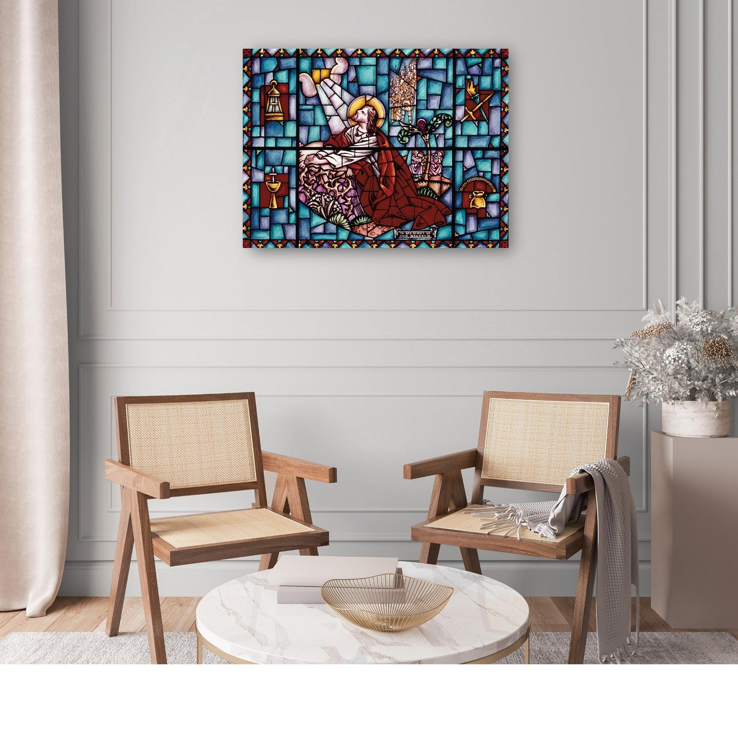 Ventana de Jesús rezando - Vintage Images