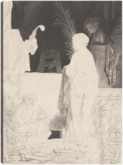 El artista dibujando a partir de un modelo (ca. 1639) - Rembrandt Van Rijn