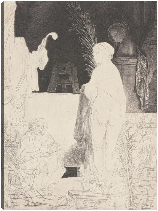 El artista dibujando a partir de un modelo (ca. 1639) - Rembrandt Van Rijn