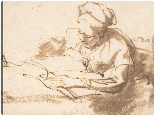 Mujer leyendo (1606-1669) - Rembrandt Van Rijn