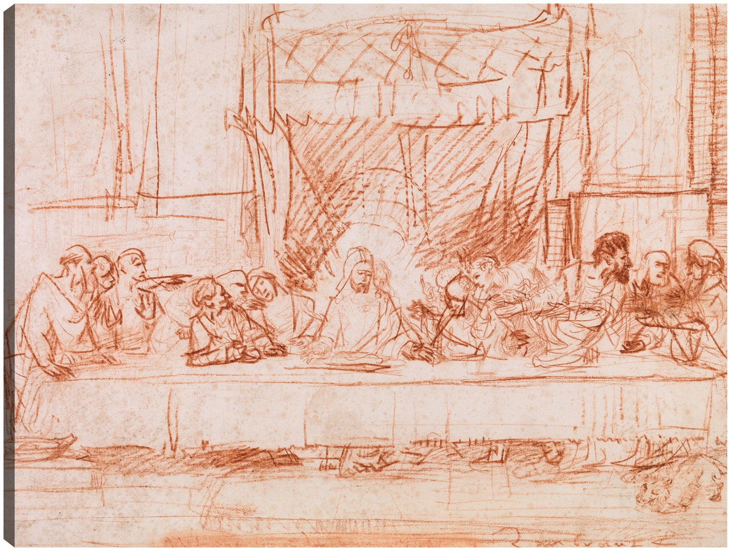 La Última Cena, según Leonardo da Vinci (1634-1635) - Rembrandt Van Rijn