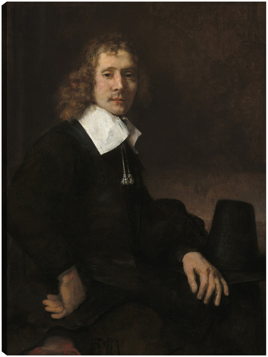 Un joven sentado en una mesa (posiblemente Govaert Flinck) (c. 1660) - Rembrandt Van Rijn
