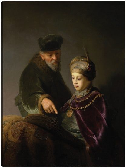 Un joven erudito y su tutor (alrededor de 1629-1630) - Rembrandt Van Rijn