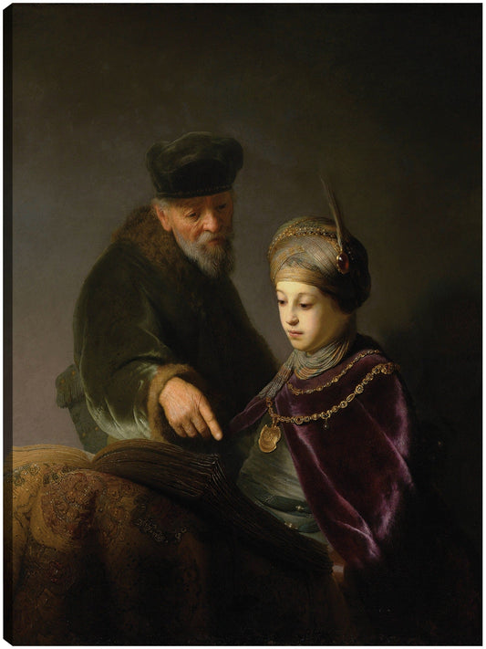 Un joven erudito y su tutor (alrededor de 1629-1630) - Rembrandt Van Rijn