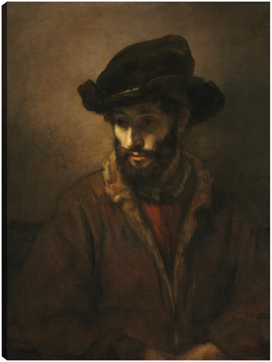 Un hombre barbudo con sombrero (c. 1655-1660) - Rembrandt Van Rijn