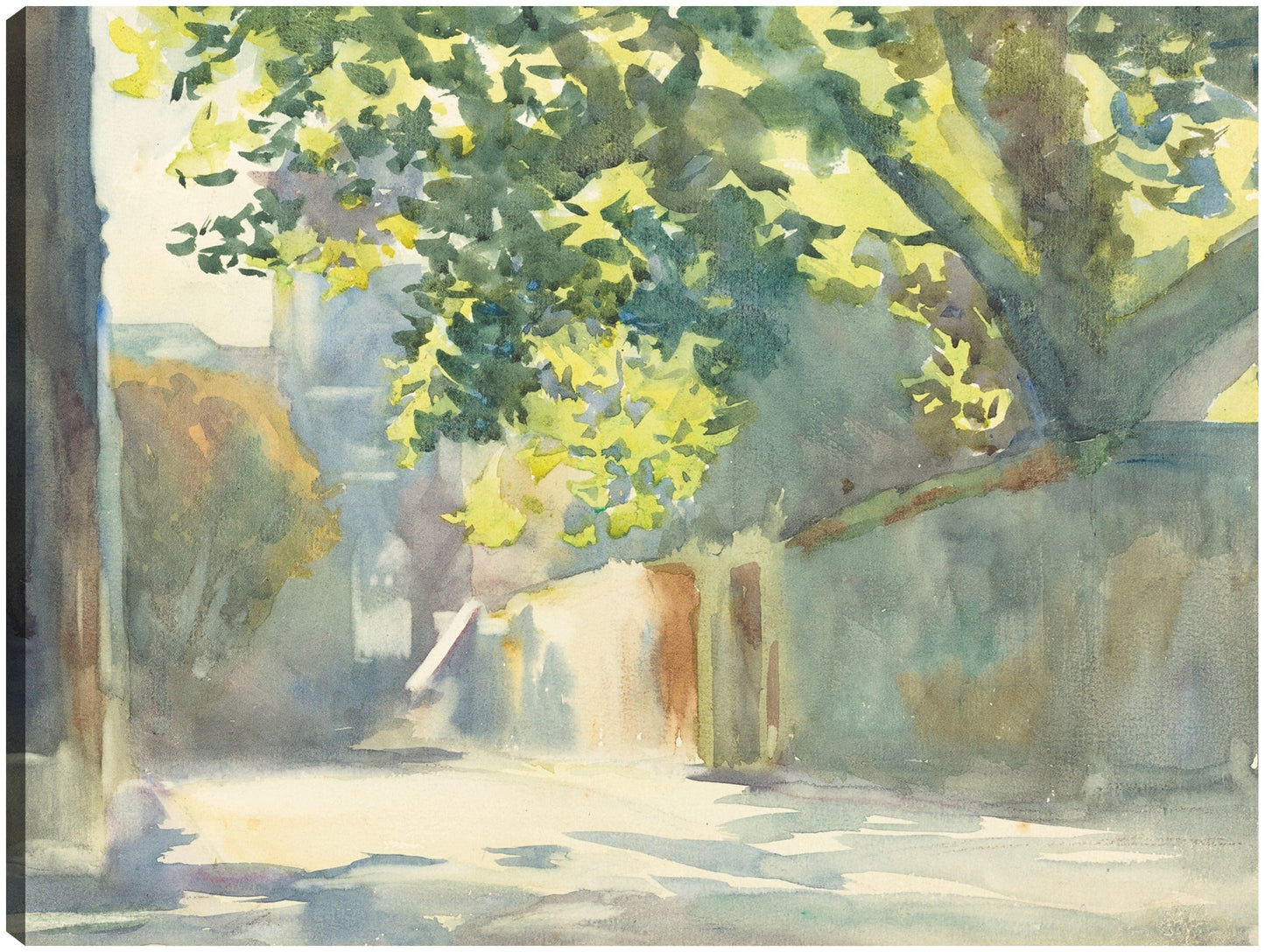 Pared iluminada por el sol debajo de un árbol (c. 1913) - John Singer Sargent
