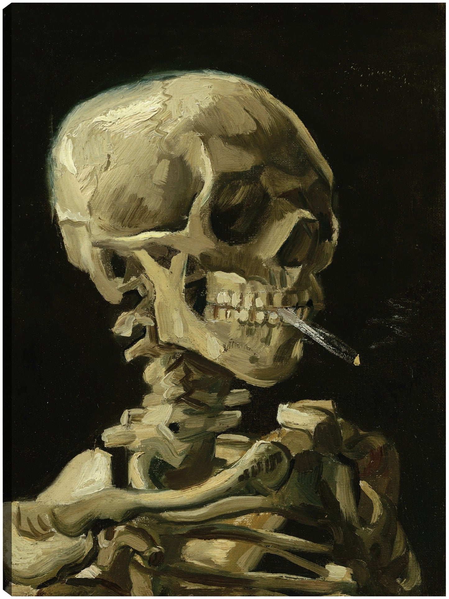 Cabeza de esqueleto con un cigarrillo encendido - Vincent van Gogh