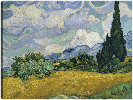 Campo de trigo con cipreses (1889) - Vincent van Gogh