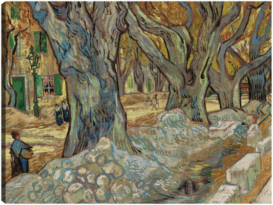 Los grandes plátanos (Road Menders en Saint-Rémy) (1889) - Vincent van Gogh