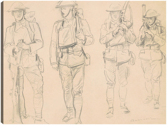 Estudios para &#39;Entrar en la guerra&#39; (anverso) (1918) - John Singer Sargent