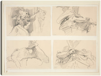 Estudios de Perseo y Medusa de Cellini - John Singer Sargent