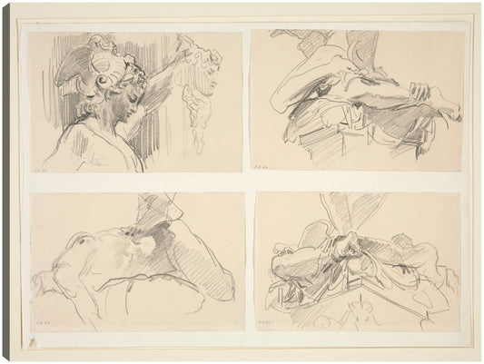 Estudios de Perseo y Medusa de Cellini - John Singer Sargent