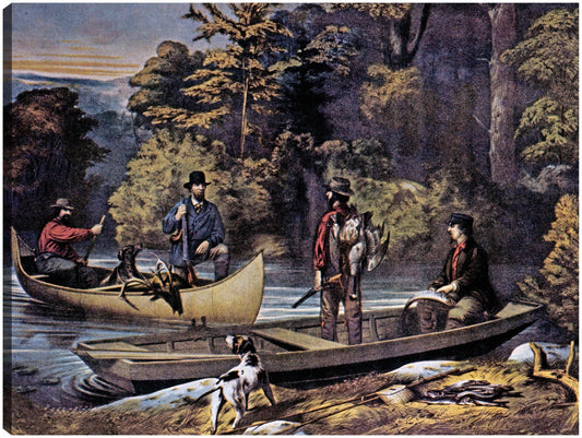 Cazadores en canoa - Vintage Images