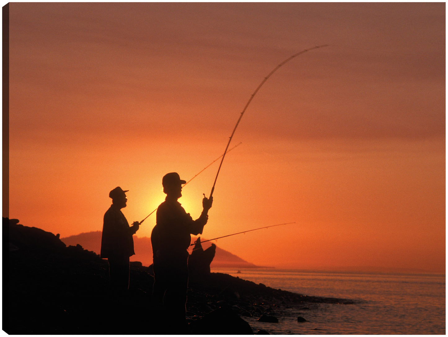 Pesca de surf al atardecer - Vintage Images
