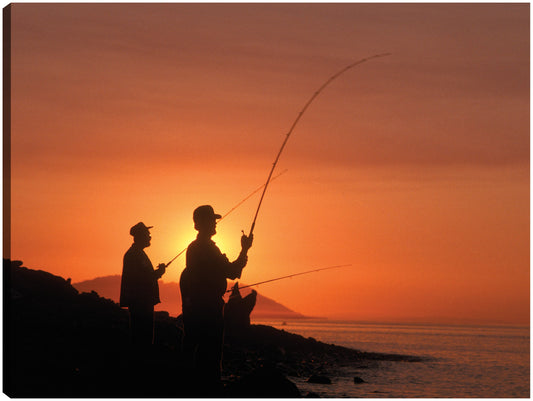 Pesca de surf al atardecer - Vintage Images