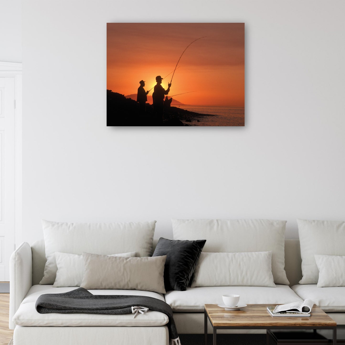 Pesca de surf al atardecer - Vintage Images