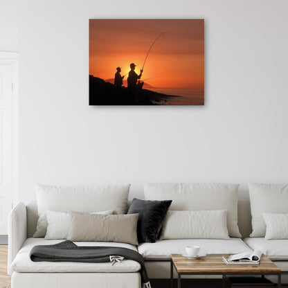 Pesca de surf al atardecer - Vintage Images
