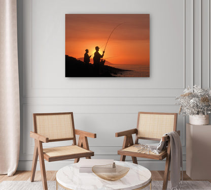 Pesca de surf al atardecer - Vintage Images