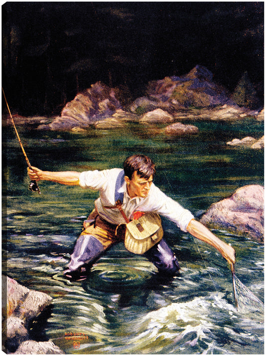 Pesca de trucha en arroyo I - Vintage Images