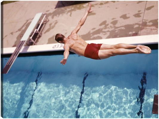Red Trunks Retro Diver - Vintage Images