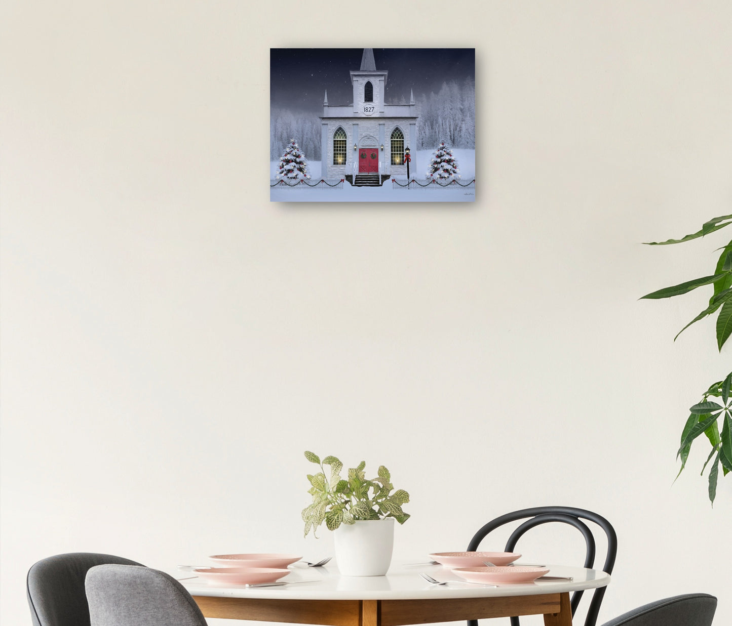 Iglesia de Navidad en la noche - Lori Deiter