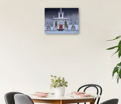 Iglesia de Navidad en la noche - Lori Deiter