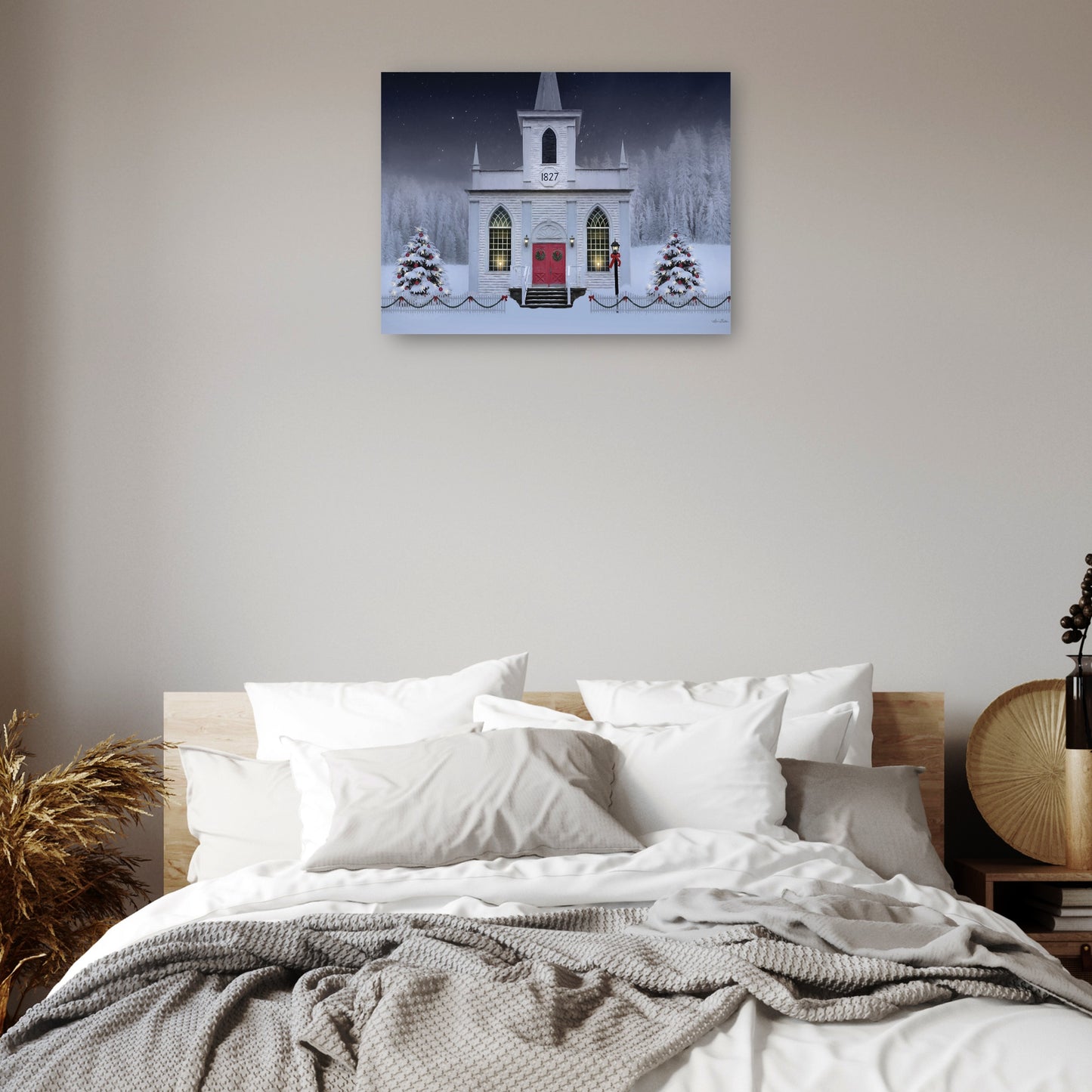 Iglesia de Navidad en la noche - Lori Deiter