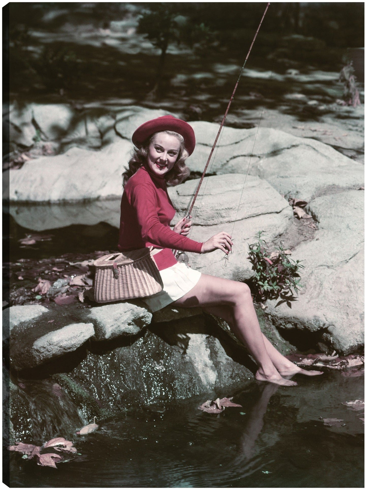 Chica de pesca con mosca vintage - Vintage Images