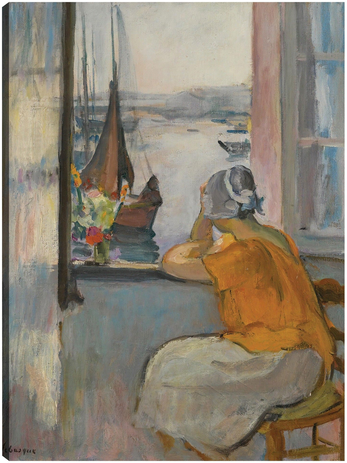 Jeune Femme Devant La Fenêtre Ouverte À L&#39;île D&#39;yeu - Henri Lebasque
