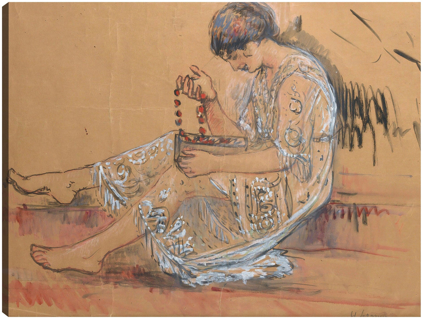 Femme Au Collier (Étude Pour L&#39;offrande Au Jardin) (1917) - Henri Lebasque