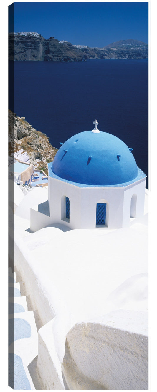 Iglesia griega con cúpula azul - Panoramic Images