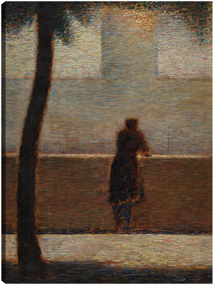Un hombre apoyado en un parapeto (hacia 1881) - Georges Seurat