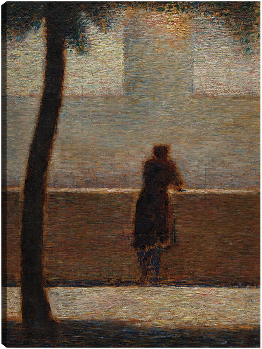 Un hombre apoyado en un parapeto (hacia 1881) - Georges Seurat