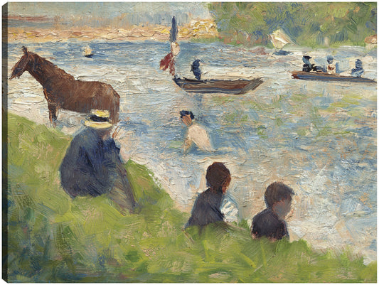 Caballo y barcos (estudio para bañistas en Asnières) (1883-1884) - Georges Seurat