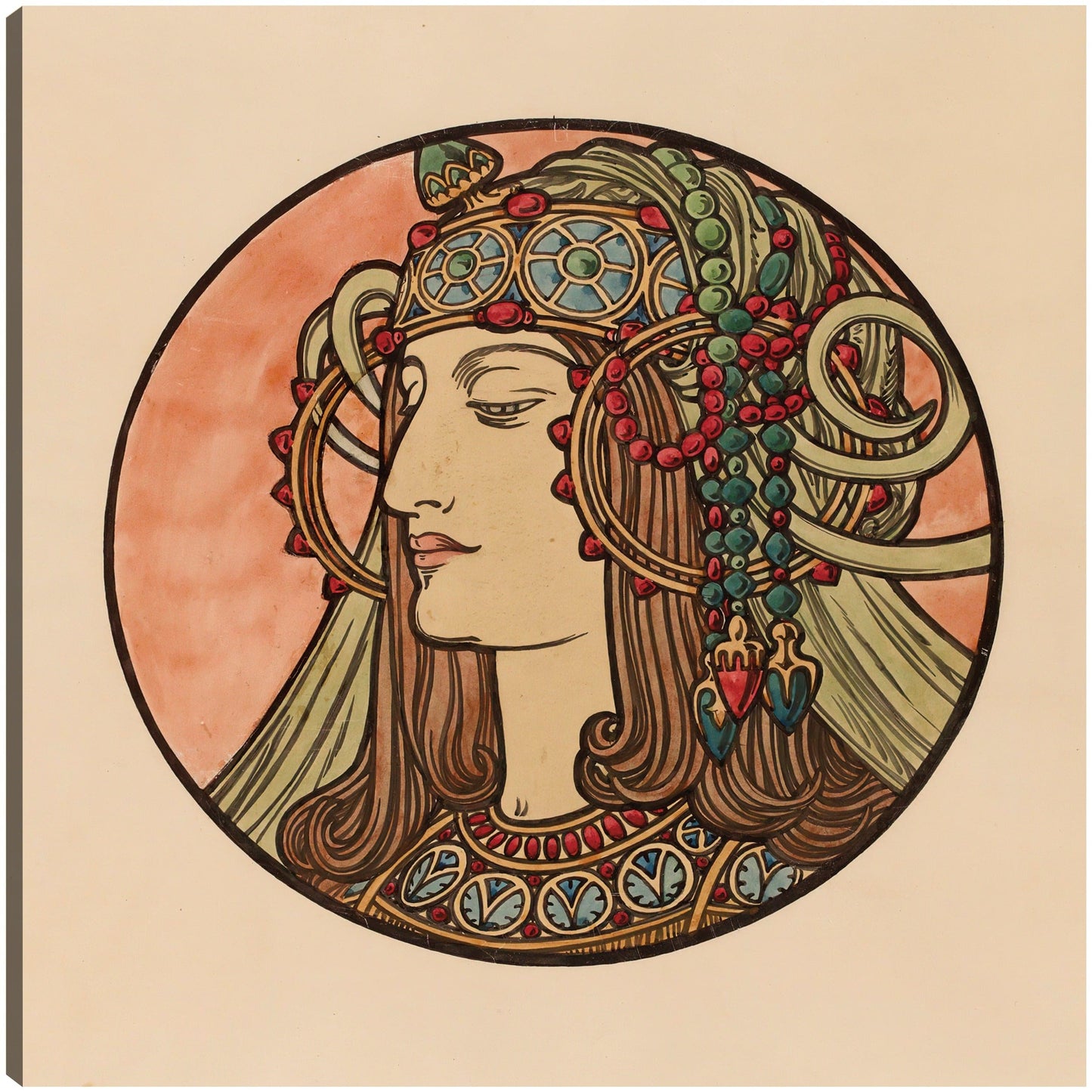 Vidriera para la fachada de la boutique Fouquet IV - Alphonse Mucha