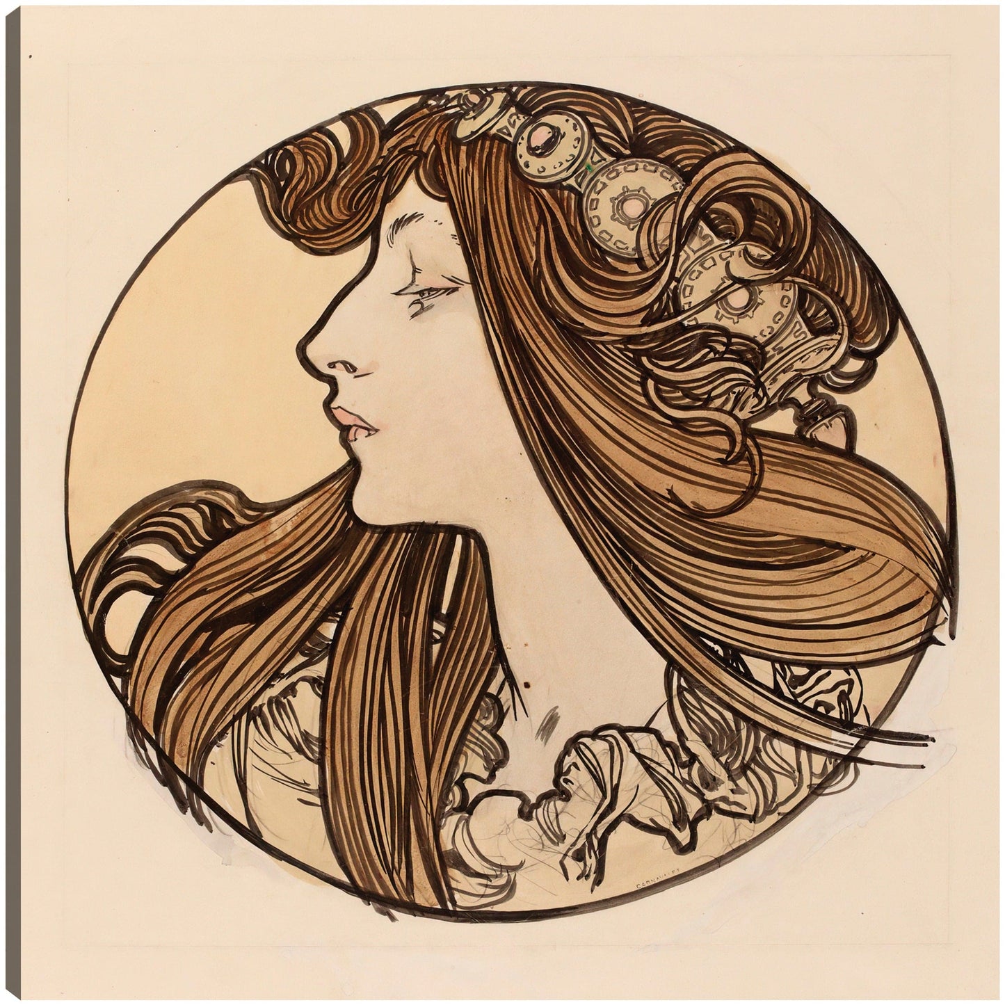 Vidriera para la fachada de la boutique Fouquet VIII - Alphonse Mucha