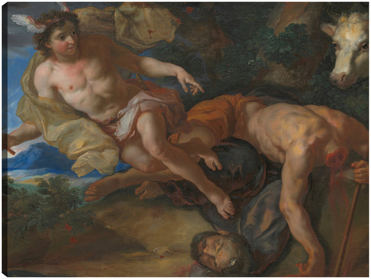 Mercurio rescata al Io disfrazado después de decapitar a Argus (c. 1690-95) - Johann Michael Rottmayr