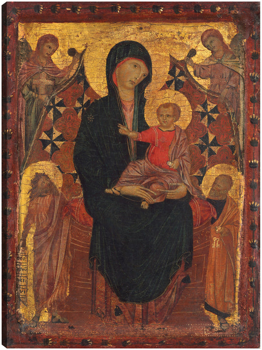 La Virgen y el Niño con San Juan Bautista, San Pedro y dos ángeles, c. 1290 - Unknown